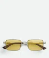 Bottega Veneta Classic Rectangular Sunglasses In Gray