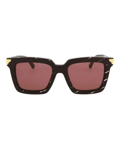 Bottega Veneta Rectangle-frame Acetate Sunglasses In Black