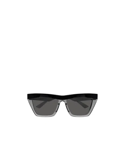 Bottega Veneta Rectangle-frame Sunglasses In Gray