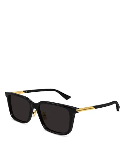Bottega Veneta Rectangle Sunglasses, 57mm In Black