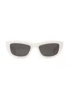 Bottega Veneta Rectangle Sunglasses In Ivory & Brown