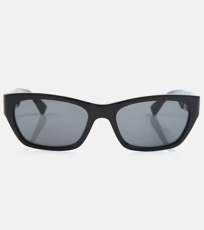 Bottega Veneta Rectangular Acetate Sunglasses In Black-black-grey