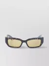 Bottega Veneta Rectangular Acetate Sunglasses Tonal Temples In Black