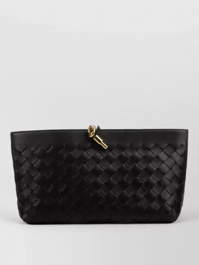 Bottega Veneta Rectangular Clutch Bag Woven Texture Hardware
