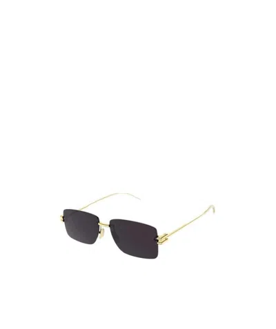 Bottega Veneta Rectangular-frame Sunglasses In Black