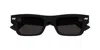 Bottega Veneta Rectangular Frame Sunglasses In Black-black-grey