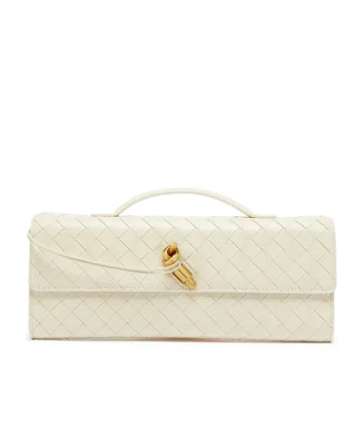 Bottega Veneta Andiamo Long Intreccio Clutch In Nude