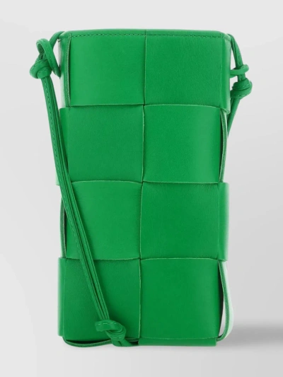 Bottega Veneta Rectangular Nappa Leather Phone Holder In Green
