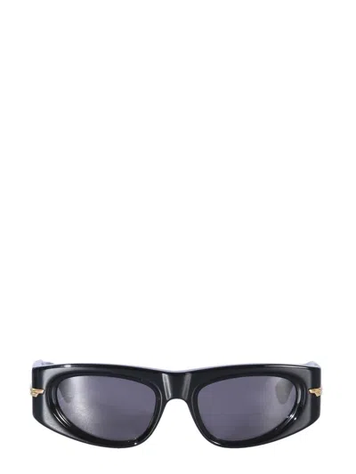 Bottega Veneta Elegant Rectangular Sunglasses With 5.1 Cm Lens Diameter In Black