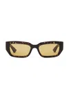 Bottega Veneta Rectangular Sunglasses In Yellow