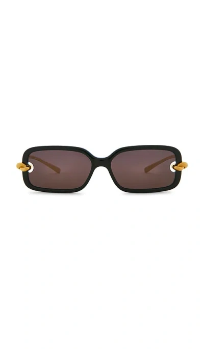 Bottega Veneta Rectangular Sunglasses In Black