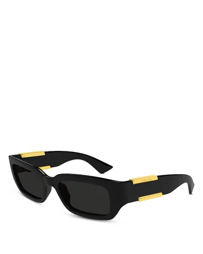 Bottega Veneta Rectangular Sunglasses, 53mm In Black