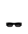 Bottega Veneta Rectangular Frame Sunglasses In Black