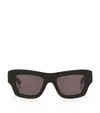 Bottega Veneta Rectangular Sunglasses In Gold