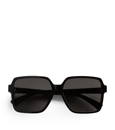 Bottega Veneta Quadratische Soft Sonnenbrille In Black/grey