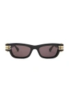 Bottega Veneta Bolt Square Sunglasses In Black