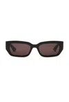Bottega Veneta Rectangular Sunglasses In Brown