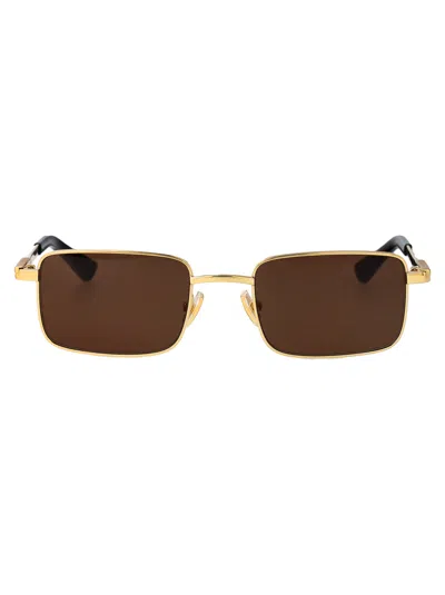 Bottega Veneta Rectangular Sunglasses Bv1469 S 005 In Gold