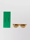 Bottega Veneta Rectangular Sunglasses Gold-tone Frame In Gold