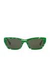 Bottega Veneta Rectangular Sunglasses In Green