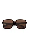 Bottega Veneta Havana-havana-brown Acetate Sunglasses In Grey