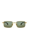 Bottega Veneta Rectangular Sunglasses In Green