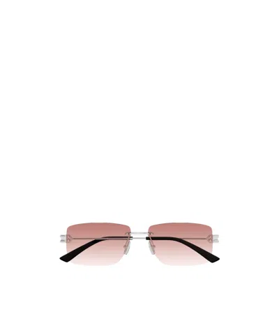 Bottega Veneta Rectangular Sunglasses In Pink