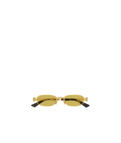 Bottega Veneta Rectangular Sunglasses In Yellow