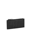 Bottega Veneta Card Holder With Black Intrecciato Zipper In Black