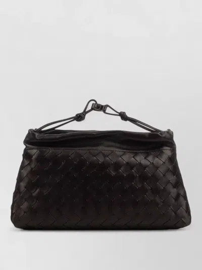 Bottega Veneta Rectangular Woven Clutch Bag Top Handle In Brown