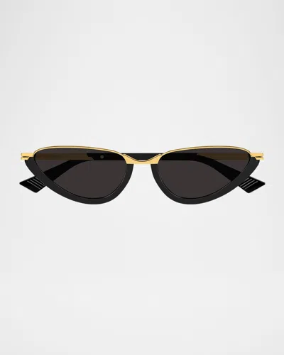 BOTTEGA VENETA RECYCLED ACETATE AND METAL CAT-EYE SUNGLASSES