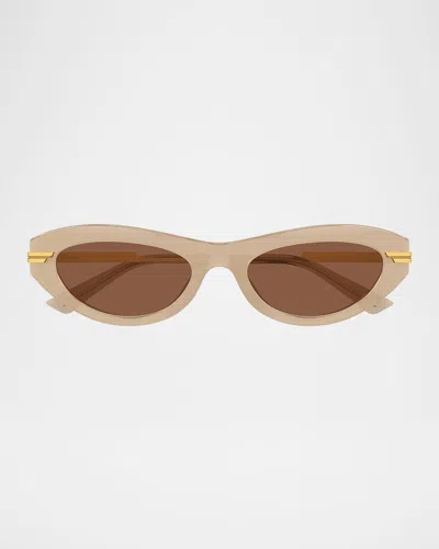 Bottega Veneta Recycled Acetate Cat-eye Sunglasses In Brown