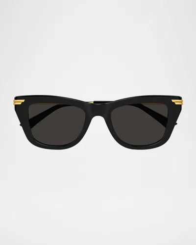 BOTTEGA VENETA RECYCLED ACETATE RECTANGLE SUNGLASSES