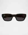 Bottega Veneta Recycled Acetate Rectangular Sunglasses In Black