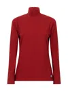 Bottega Veneta Stretch Cotton Jersey Turtleneck Top Clothing In Red