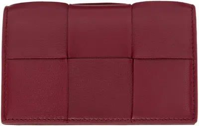 Bottega Veneta Red Cassette Business Card Holder In 6342 Dare/dare/blwa-