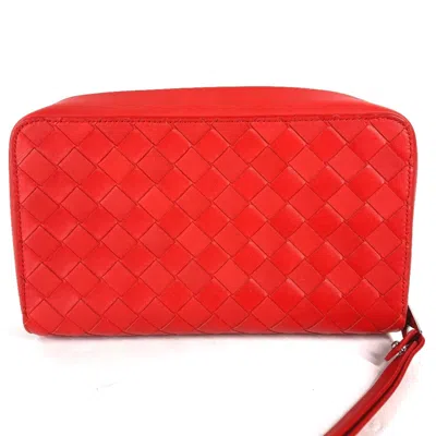 Pre-owned Bottega Veneta Red Color Intrecciato Clutch Bag ()