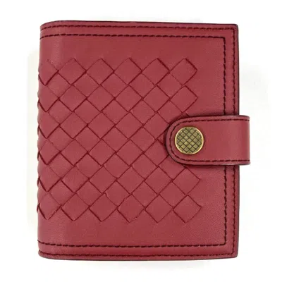 Pre-owned Bottega Veneta Red Color Intrecciato Wallet (bi-fold) ()
