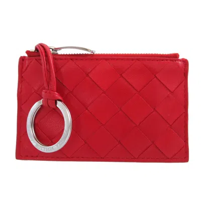 Pre-owned Bottega Veneta Red Color Leather Coin Purse/coin Case ()