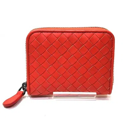 Pre-owned Bottega Veneta Red Color Leather Coin Purse/coin Case ()