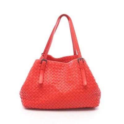 Pre-owned Bottega Veneta Red Color Leather Tote Bag ()