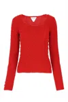 Bottega Veneta Women Red Cotton Sweater In Purple