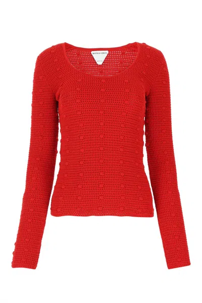 Bottega Veneta Red Cotton Sweater In 6144
