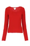 Bottega Veneta Women Red Cotton Sweater In Red