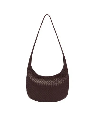 Bottega Veneta Red Crossbody Veneto Bag In Brown