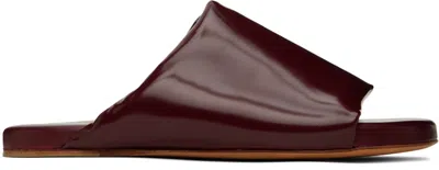 Bottega Veneta Red Cushion Mules In 2226 Merlot