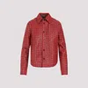 Bottega Veneta Two-tone Intrecciato Leather Shirt In Red