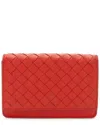 Bottega Veneta Red Intrecciato Leather Bifold Card Case (authentic Pre-loved)