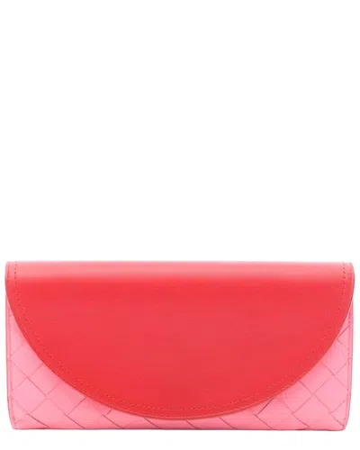 Bottega Veneta Red Intrecciato Leather Bifold Wallet (authentic Pre-loved) In Multi