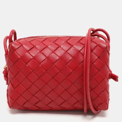 Pre-owned Bottega Veneta Red Intrecciato Leather Loop Shoulder Bag